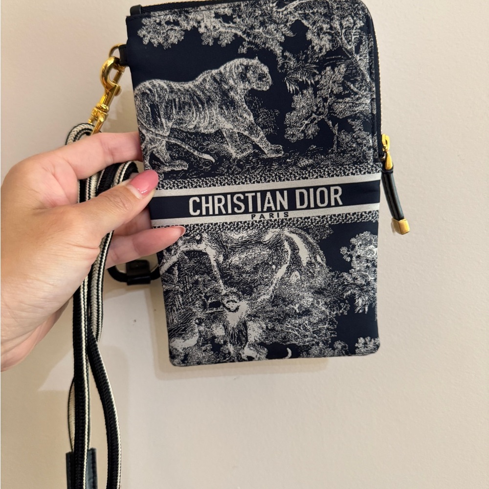 Christian Dior Navy and White Wristlet